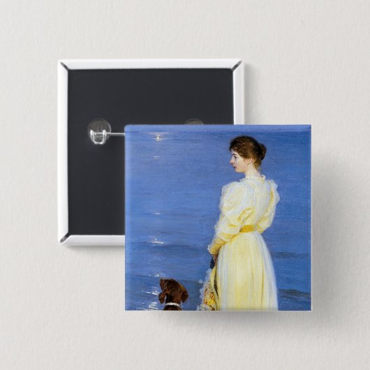 Kroyer - Die Ehefrau und der Hund des Künstlers an Button (Vorne & Hinten)