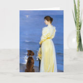Kroyer - Die Ehefrau und der Hund des Künstlers an Karte (Vorderseite)