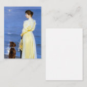 Kroyer - Die Ehefrau und der Hund des Künstlers an Mitteilungskarte (Vorne/Hinten)