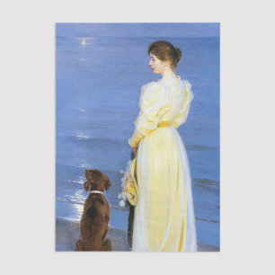 Kroyer - Die Ehefrau und der Hund des Künstlers an Seidenpapier