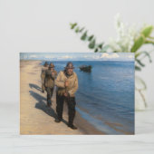 Kroyer - Drei Fischer ziehen ein Boot Dankeskarte (Stehend Vorderseite)