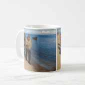 Kroyer - Drei Fischer ziehen ein Boot Kaffeetasse (Vorderseite Links)