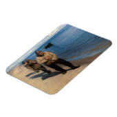 Kroyer - Drei Fischer ziehen ein Boot Magnet (Linke Seite)