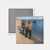 Kroyer - Drei Fischer ziehen ein Boot Magnet (Vorderseite/Rückseite)