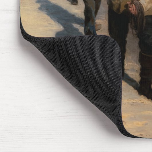 Kroyer - Drei Fischer ziehen ein Boot Mousepad (Ecke)