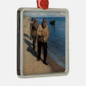 Kroyer - Drei Fischer ziehen ein Boot Ornament Aus Metall (Rechts)