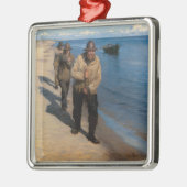 Kroyer - Drei Fischer ziehen ein Boot Ornament Aus Metall (Links)