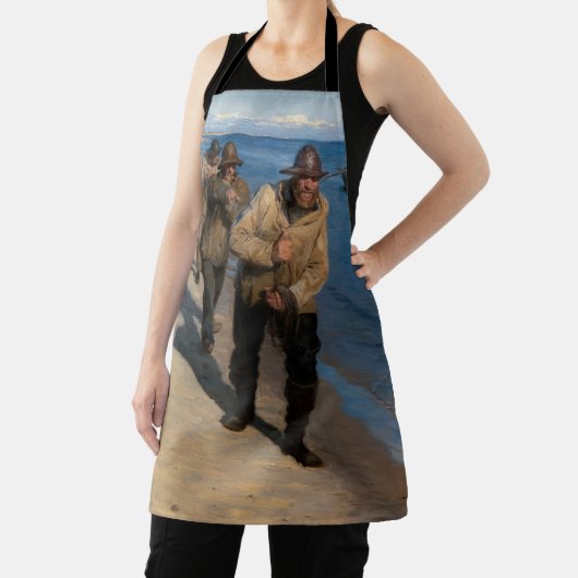 Kroyer - Drei Fischer ziehen ein Boot Schürze (InSitu)