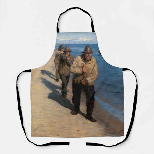 Kroyer - Drei Fischer ziehen ein Boot Schürze (Vorderseite)