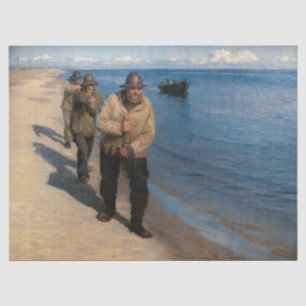 Kroyer - Drei Fischer ziehen ein Boot Seidenpapier