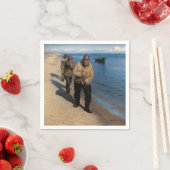 Kroyer - Drei Fischer ziehen ein Boot Serviette (Beispiel)