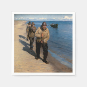Kroyer - Drei Fischer ziehen ein Boot Serviette