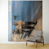 Kroyer - Drei Fischer ziehen ein Boot Wandteppich (Beispiel)