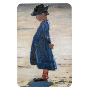 Kroyer - Kleines Mädchen am Strand von Skagen Magnet