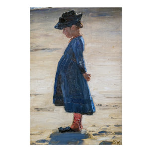 Kroyer - Kleines Mädchen am Strand von Skagen Poster