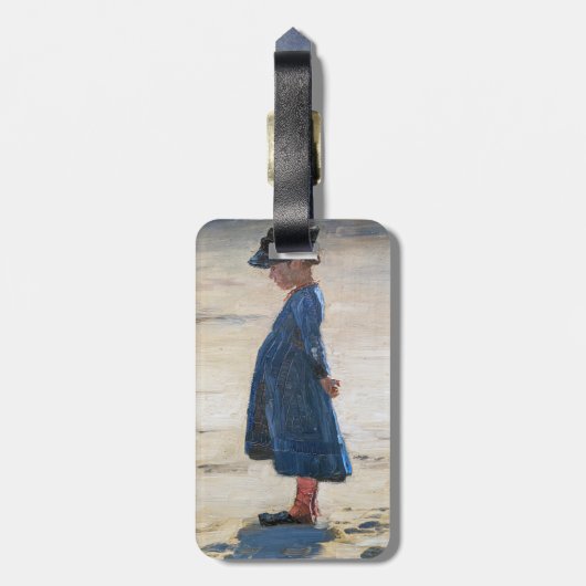 Kroyer - Little Girl on Skagen Beach - QR-Code Gepäckanhänger (Rückseite vertikal)