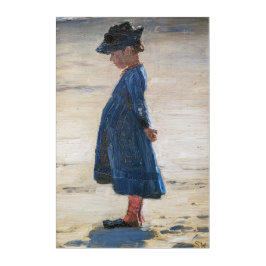 Kroyer - Little Girl stehend am Skagen Beach Acryl Wandkunst