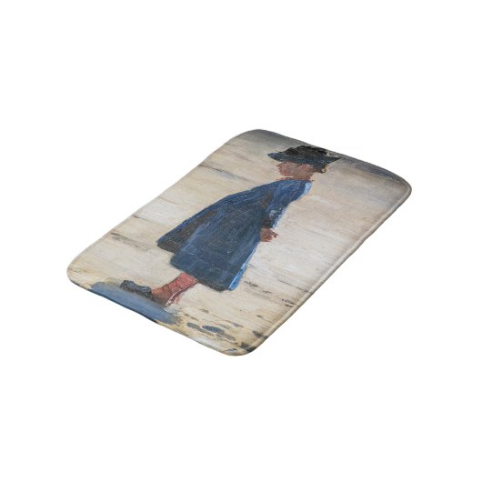 Kroyer - Little Girl stehend am Skagen Beach Badematte (Schrägansicht)