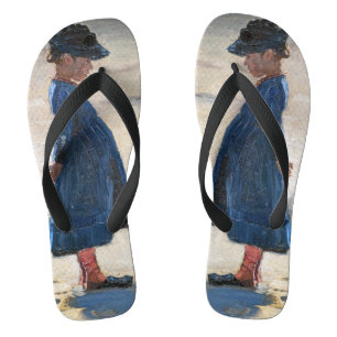 Kroyer - Little Girl stehend am Skagen Beach Badesandalen