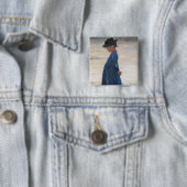 Kroyer - Little Girl stehend am Skagen Beach Button (Beispiel)