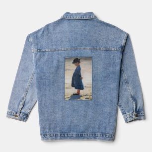 Kroyer - Little Girl stehend am Skagen Beach Jeansjacke