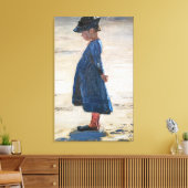 Kroyer - Little Girl stehend am Skagen Beach Leinwanddruck (Insitu (Wohnzimmer))