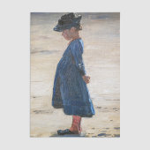 Kroyer - Little Girl stehend am Skagen Beach Seidenpapier