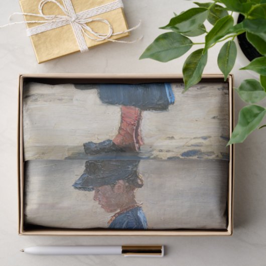 Kroyer - Little Girl stehend am Skagen Beach Seidenpapier (Geschenk)