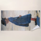 Kroyer - Little Girl stehend am Skagen Beach Strandtuch (Vorderseite)