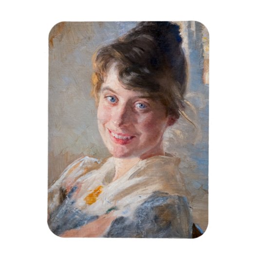 Kroyer - Portrait der Ehefrau Marie der Künstlerin Magnet (Vertikal)