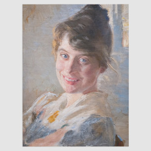 Kroyer - Portrait der Ehefrau Marie der Künstlerin Seidenpapier