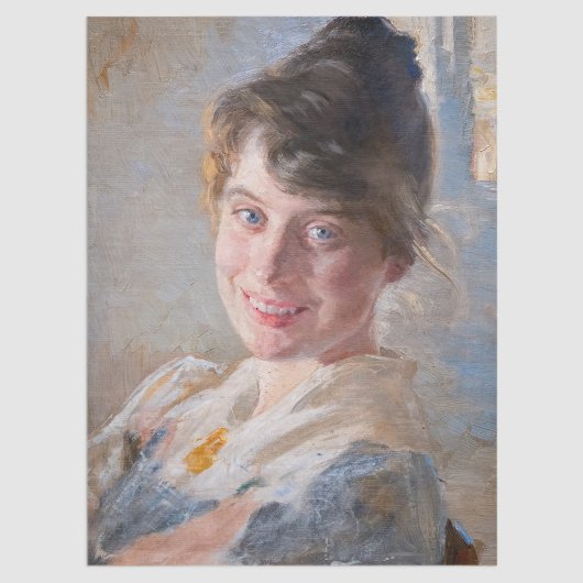 Kroyer - Portrait der Ehefrau Marie der Künstlerin Seidenpapier