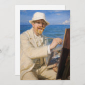 Kroyer - Selbstportrait am Strand von Skagen Dankeskarte (Vorne/Hinten)