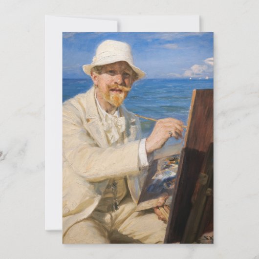 Kroyer - Selbstportrait am Strand von Skagen Einladung (Vorderseite)