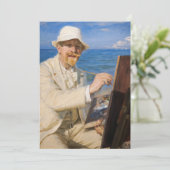 Kroyer - Selbstportrait am Strand von Skagen Einladung (Stehend Vorderseite)