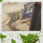 Kroyer - Selbstportrait am Strand von Skagen Geschirrtuch (Gefaltet)