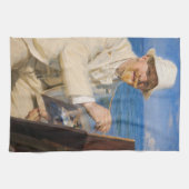 Kroyer - Selbstportrait am Strand von Skagen Geschirrtuch (Horizontal)