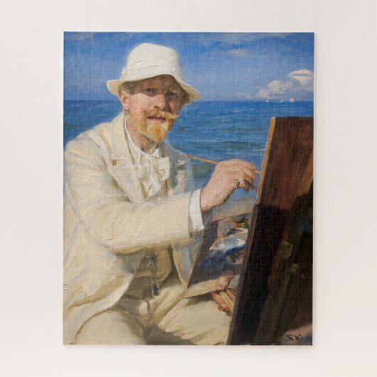 Kroyer - Selbstportrait am Strand von Skagen Puzzle (Vertikal)