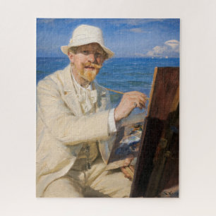Kroyer - Selbstporträt am Strand von Skagen Puzzle