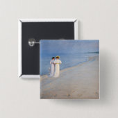 Kroyer - Sommer-Abend am Skagen Beach Button (Vorne & Hinten)