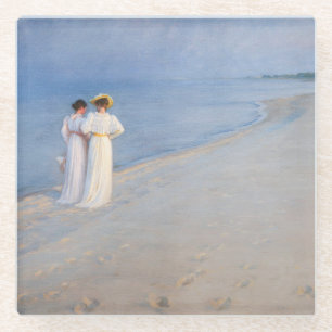 Kroyer - Sommer-Abend am Skagen Beach Glasuntersetzer