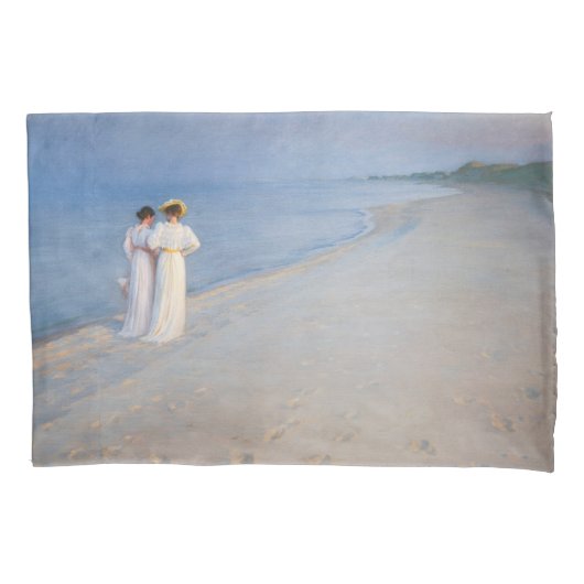 Kroyer - Sommer-Abend am Skagen Beach Kissenbezug (Vorderseite)