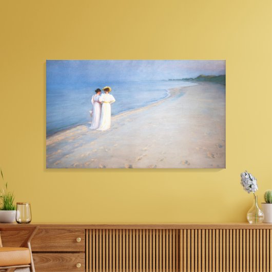 Kroyer - Sommer-Abend am Skagen Beach Leinwanddruck (Insitu (Wohnzimmer))