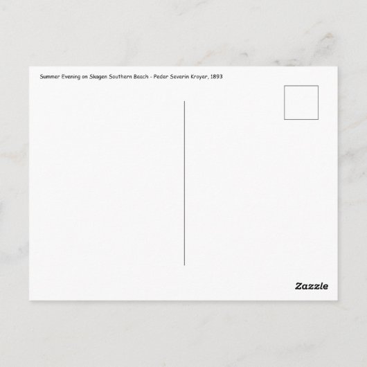Kroyer - Sommer-Abend am Skagen Beach Postkarte (Rückseite)