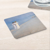 Kroyer - Sommer-Abend am Skagen Beach Rechteckiger Pappuntersetzer (angewinkelt)