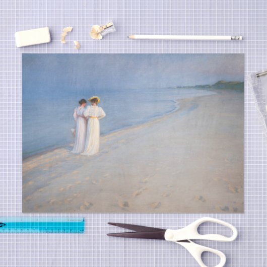 Kroyer - Sommer-Abend am Skagen Beach Seidenpapier (Handwerk)