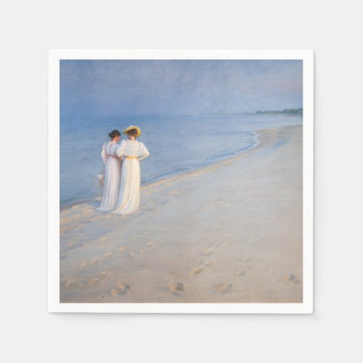 Kroyer - Sommer-Abend am Skagen Beach Serviette (Vorderseite)