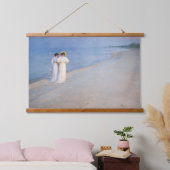 Kroyer - Sommer-Abend am Skagen Beach Wandteppich Mit Holzrahmen (Schlafzimmer)