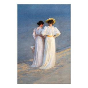 Kroyer - Sommerabend am Strand von Skagen Nahaufna Fotodruck