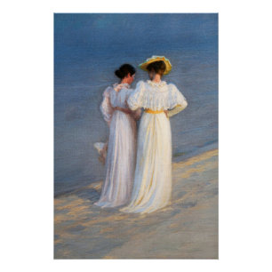 Kroyer - Sommerabend am Strand von Skagen Nahaufna Poster
